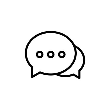 Sohbet simgesi vektörü beyaz arkaplanda izole edildi. Sohbet vektörü simgesi. Konuşma balonu. Mesaj var. Bizimle irtibata geç