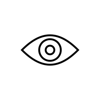 Göz simgesi vektörü beyaz arkaplanda izole edildi. Bak ve Vizyon simgesi. Göz vektörü simgesi