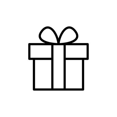 Hediye simgesi vektörü beyaz arkaplanda izole edildi. Hediye vektör simgesi. doğum günü hediyesi