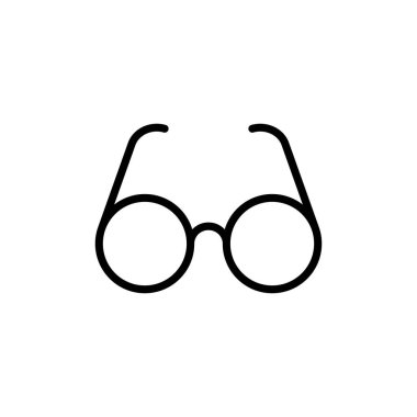 Beyaz arkaplanda izole edilmiş gözlük simgesi vektörü. Şık gözlük. Gözlük vektörü. Optik konsept