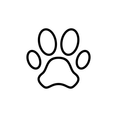 Pençe simgesi vektörü beyaz arkaplanda izole edildi. Paw Yazdırma simgesi