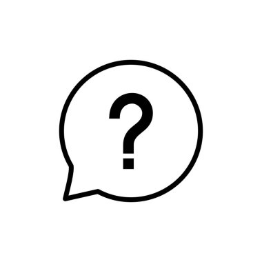 Soru Simgesi vektörü beyaz arkaplanda izole edildi. Soru işareti işareti. Yardım simgesi. Faq