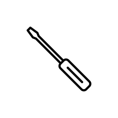 Beyaz arkaplanda izole edilmiş tornavida simgesi vektörü. Tornavida vektör simgesi