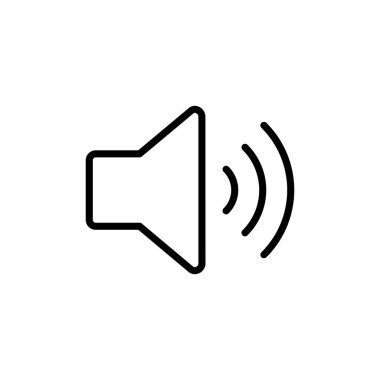 Beyaz arkaplanda izole edilmiş ikon vektörü. Cilt simgesi. Hoparlör ikon vektörü. Ses. Ses