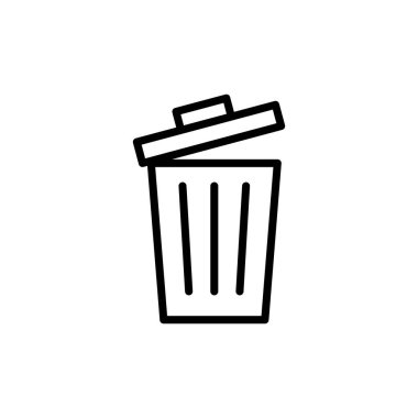 Çöp simgesi vektörü beyaz arkaplanda izole edildi. Çöp kutusu simgesi. Simge vektörünü sil