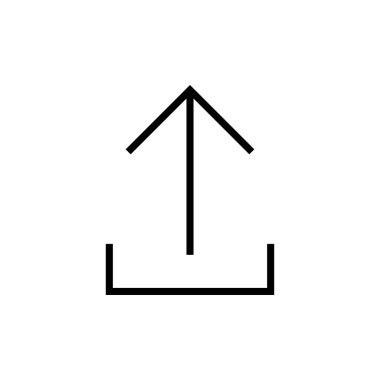 Beyaz arkaplanda izole edilmiş simge vektörünü yükle. İşaret simgesini yükle. Gönderme düğmesi. Sembol yükle.