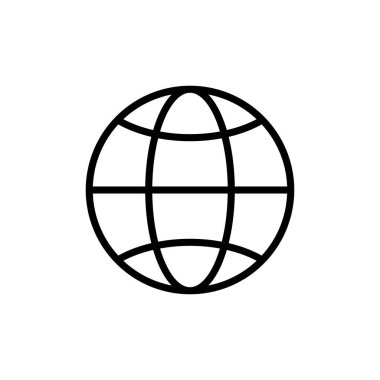 Web simgesi vektörü beyaz arkaplanda izole edildi. Web sitesi vektör simgesi. İnternet dünya vektörü