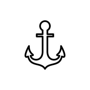 Çapa simgesi vektörü beyaz arkaplanda izole edildi. Çapa sembolü logosu. Çapa deniz simgesi.