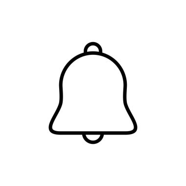 Bell Simgesi vektörü beyaz arkaplanda izole edildi. Bildirim sembolü. Çan vektör simgesi