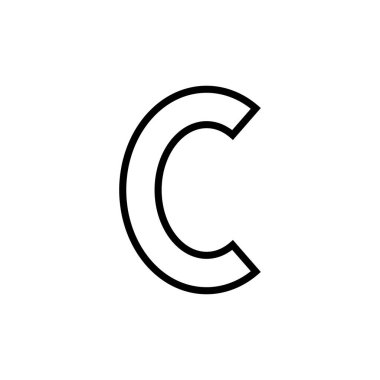 Telif hakkı simgesi vektörü beyaz arkaplanda izole edildi. telif hakkı sembolleri