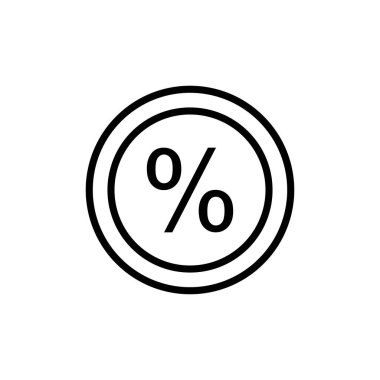 İndirim simgesi vektörü beyaz arkaplanda izole edildi. İndirim etiketi simgesi. 