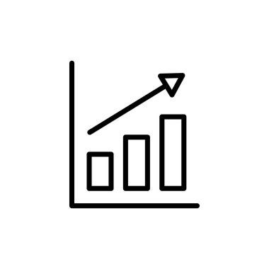 Büyüyen grafik simgesi vektörü beyaz arkaplanda izole ediliyor. Grafik simgesi. Grafik vektörü