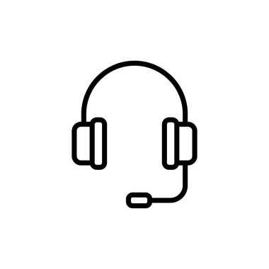 Kulaklık simgesi vektörü beyaz arkaplanda izole edildi. Kulaklık vektör simgesi. Ara bizi.
