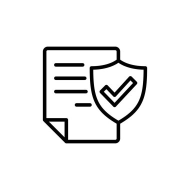 Sigorta simgesi vektörü beyaz arkaplanda izole edildi. Sigorta vektör simgesi