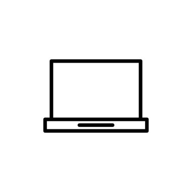 Dizüstü bilgisayar simgesi vektörü beyaz arkaplanda izole edildi. Laptop vektör simgesi