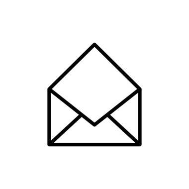 Beyaz arkaplanda posta vektör simgesi izole edildi. E- posta simgesi. Zarf çizimi. İleti