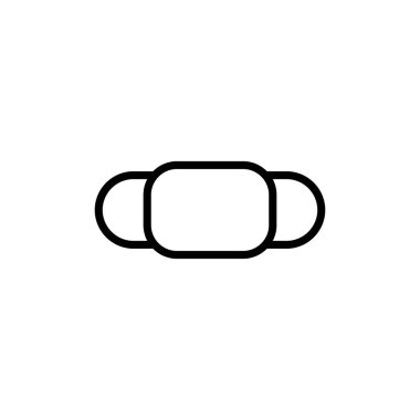 Maske simgesi vektörü beyaz arkaplanda izole edildi. Maske ikonlu erkek yüzü. Güvenli nefes alma maskeleri. Endüstri güvenliği N95 maskesi. Tıbbi maske vektör simgesi.