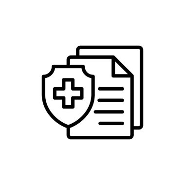 Tıbbi sigorta ikonu vektörü beyaz arka planda izole edildi. sağlık sigortası simgesi