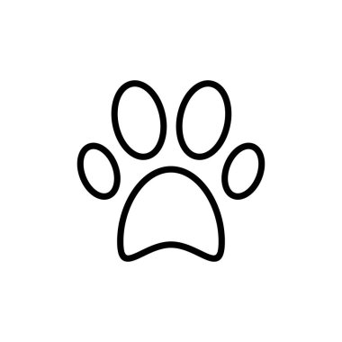 Pençe simgesi vektörü beyaz arkaplanda izole edildi. Paw Yazdırma simgesi
