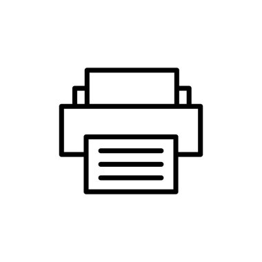 Yazıcı simgesi vektörü beyaz arkaplanda izole edildi. yazdırma simgesi. Faks vektör simgesi.
