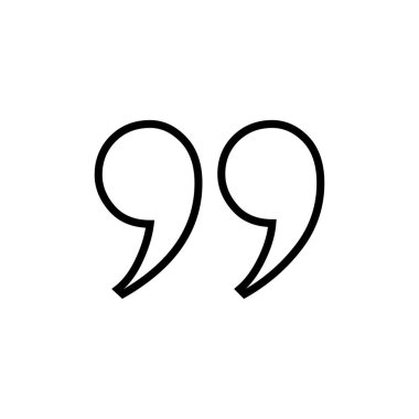 Beyaz arkaplanda izole edilmiş simge vektörü. Alıntı işareti simgesi. Tırnak işareti sembolü.