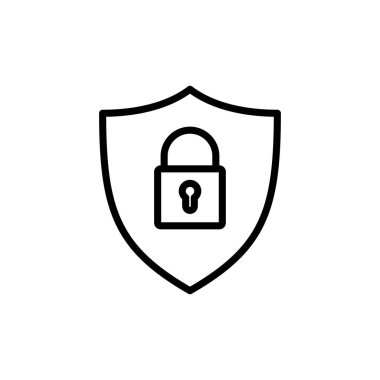 Güvenlik simgesi vektörü beyaz arkaplanda izole edildi. Koruma ikonu. Özel hayat. vpn