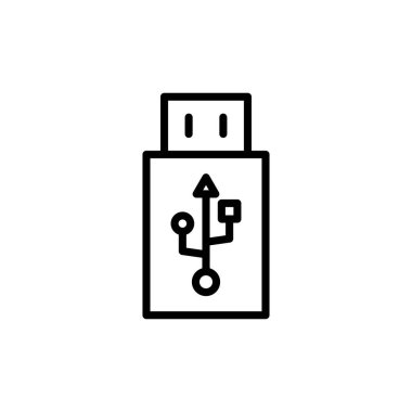 Beyaz arkaplanda izole edilmiş Usb simgesi vektörü. Flash disk simgesi vektörü