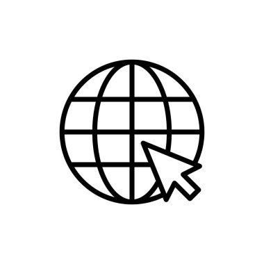 Web simgesi vektörü beyaz arkaplanda izole edildi. Web sitesi vektör simgesi. İnternet dünya vektörü