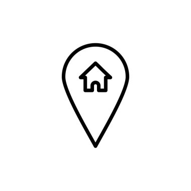 Beyaz arkaplanda izole edilmiş adres simgesi vektörü. Adres simgesi vektörü. ev konumu simgesi