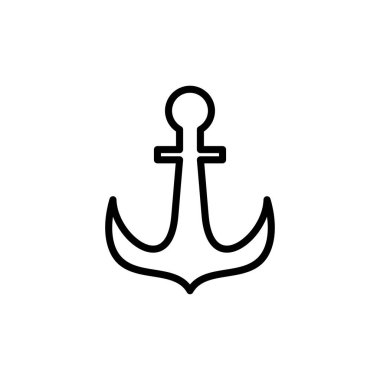 Çapa simgesi vektörü beyaz arkaplanda izole edildi. Çapa sembolü logosu. Çapa deniz simgesi.