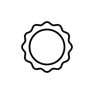 Rozet simgesi vektörü beyaz arkaplanda izole edildi. Ödül ikonu. Başarmak. Damga