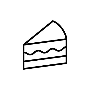 Kek simgesi vektörü beyaz arkaplanda izole edildi. Kek vektörü. Doğum günü pastası simgesi