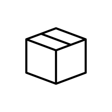 Kutu simgesi vektörü beyaz arkaplanda izole edildi. Karton kutu, ambalaj açık. Kutu vektörü simgesi