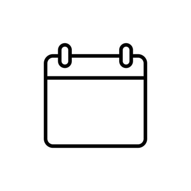 Takvim simgesi vektörü beyaz arkaplanda izole edildi. Takvim sembolü. Takvim vektör simgesi. Son teslim tarihi. Randevu. Süre