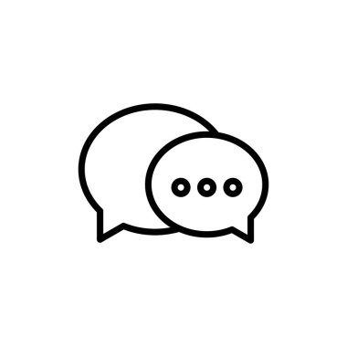 Sohbet simgesi vektörü beyaz arkaplanda izole edildi. Sohbet vektörü simgesi. Konuşma balonu. Mesaj var. Bizimle irtibata geç