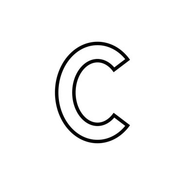 Telif hakkı simgesi vektörü beyaz arkaplanda izole edildi. telif hakkı sembolleri