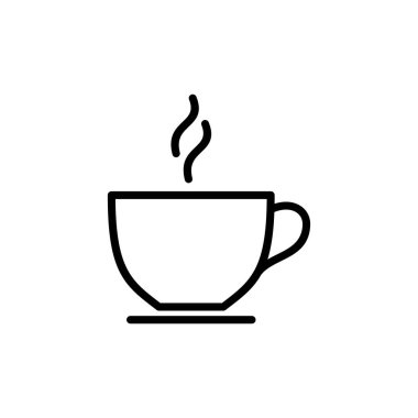 Kahve fincanı ikonu vektörü beyaz arkaplanda izole edilmiş. Kahve fincanı ikonu. Kahve vektörü ikonu. Çay.