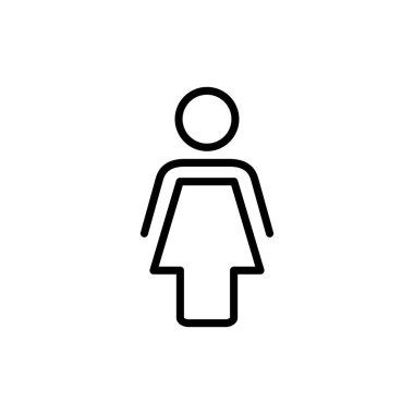 Beyaz arkaplanda izole edilmiş kadın simge vektörü. kadın simge vektörü