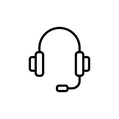 Kulaklık simgesi vektörü beyaz arkaplanda izole edildi. Kulaklık vektör simgesi. Ara bizi.
