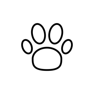 Pençe simgesi vektörü beyaz arkaplanda izole edildi. Paw Yazdırma simgesi