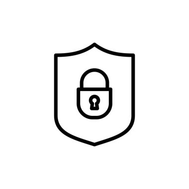 Güvenlik simgesi vektörü beyaz arkaplanda izole edildi. Koruma ikonu. Özel hayat. vpn