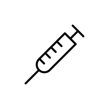 Şırınga ikonu vektörü beyaz arkaplanda izole edildi. enjeksiyon simgesi