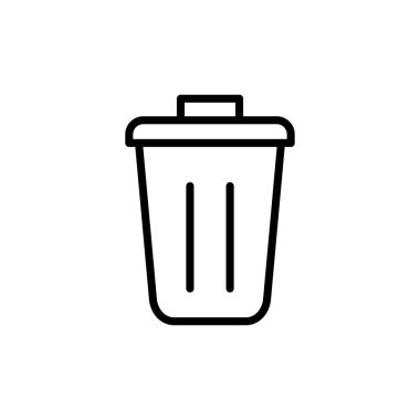Çöp simgesi vektörü beyaz arkaplanda izole edildi. Çöp kutusu simgesi. Simge vektörünü sil