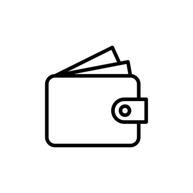 Cüzdan Simgesi vektörü beyaz arkaplanda izole edildi. para cüzdanı simgesi