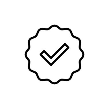 Doğrulanmış simge vektörü beyaz arkaplanda izole edildi. Doğrulama işareti. onaylanmış simge