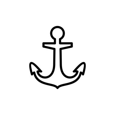 Çapa simgesi vektörü beyaz arkaplanda izole edildi. Çapa sembolü logosu. Çapa deniz simgesi.