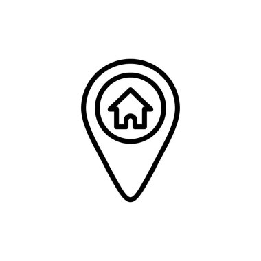 Beyaz arkaplanda izole edilmiş adres simgesi vektörü. Adres simgesi vektörü. ev konumu simgesi