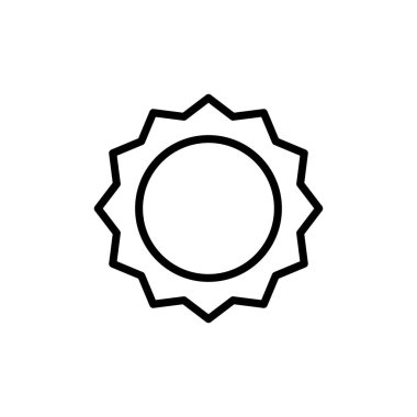 Rozet simgesi vektörü beyaz arkaplanda izole edildi. Ödül ikonu. Başarmak. Damga