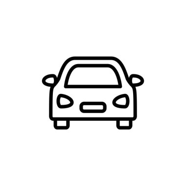 Beyaz arka planda araba ikonu vektörü izole edildi. Araba simgesi vektörü. 
