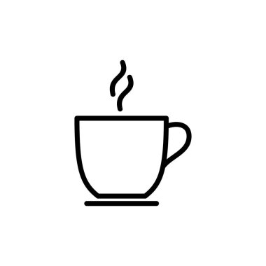 Kahve fincanı ikonu vektörü beyaz arkaplanda izole edilmiş. Kahve fincanı ikonu. Kahve vektörü ikonu. Çay.